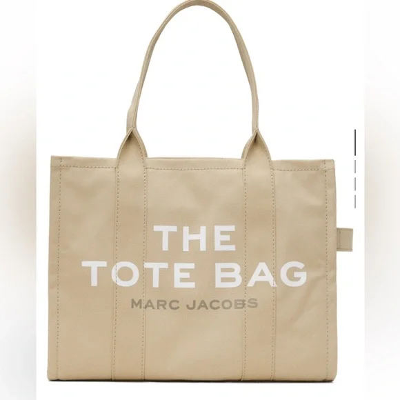 Marc Jacobs Tan Large Tote with White Lettering - Picture 1 of 4